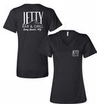 Jetty Long Beach Ladies Relaxed Fit V-Neck T-Shirt
